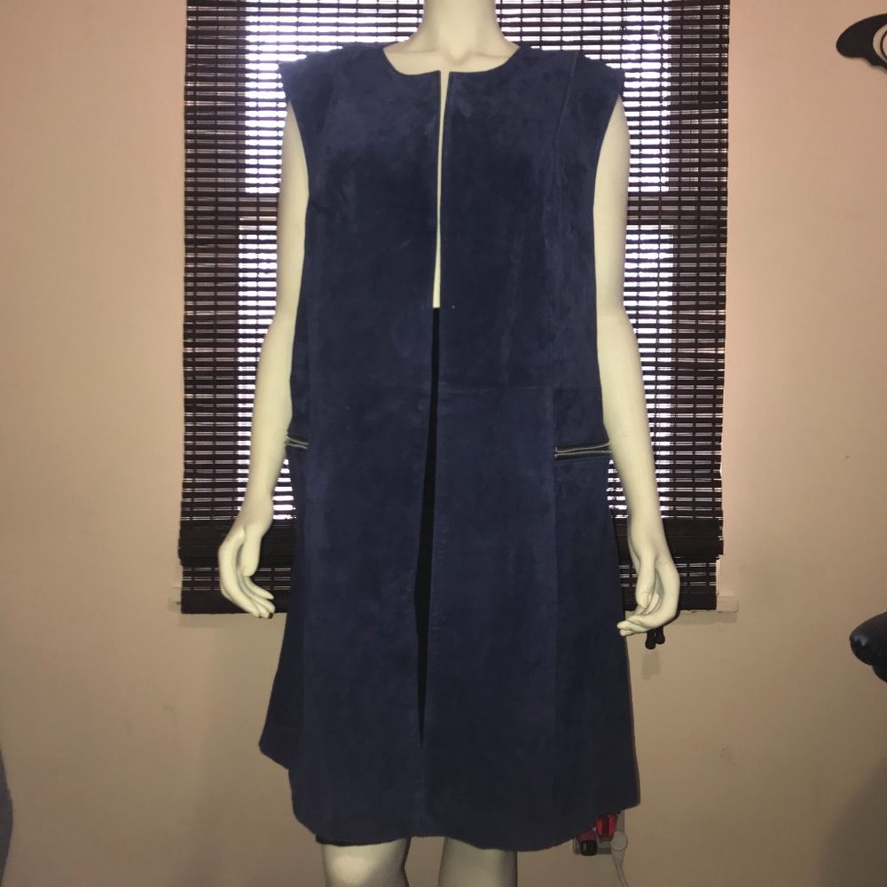 Jessica London Navy Blue Suede Vest 24W
